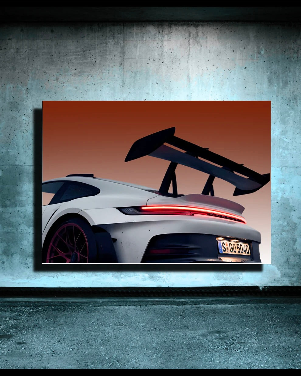 Porsche GT3 RS Neon Poster