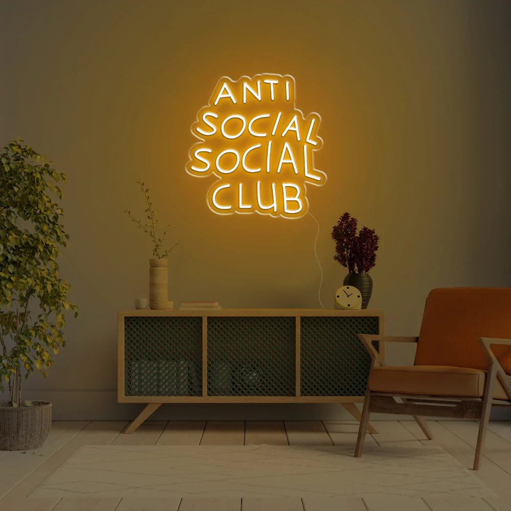 "Antisocial" Neon Sign