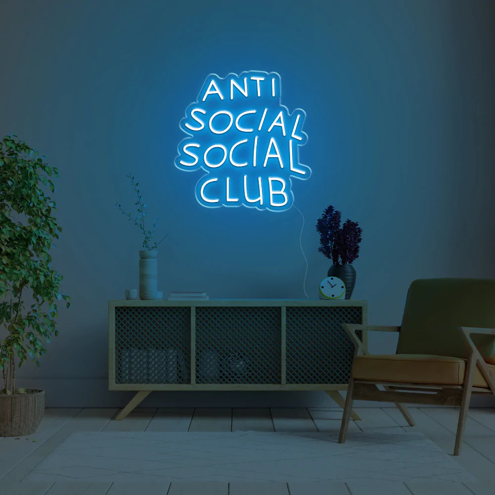 "Antisocial" Neon Sign