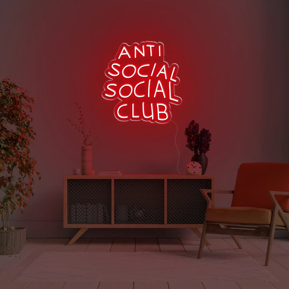 "Antisocial" Neon Sign