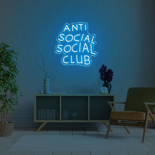 "Antisocial" Neon Sign
